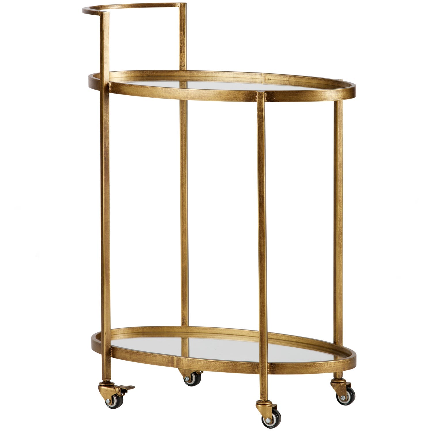 PUSH TROLLEY METALL ANTIQUE BRASS