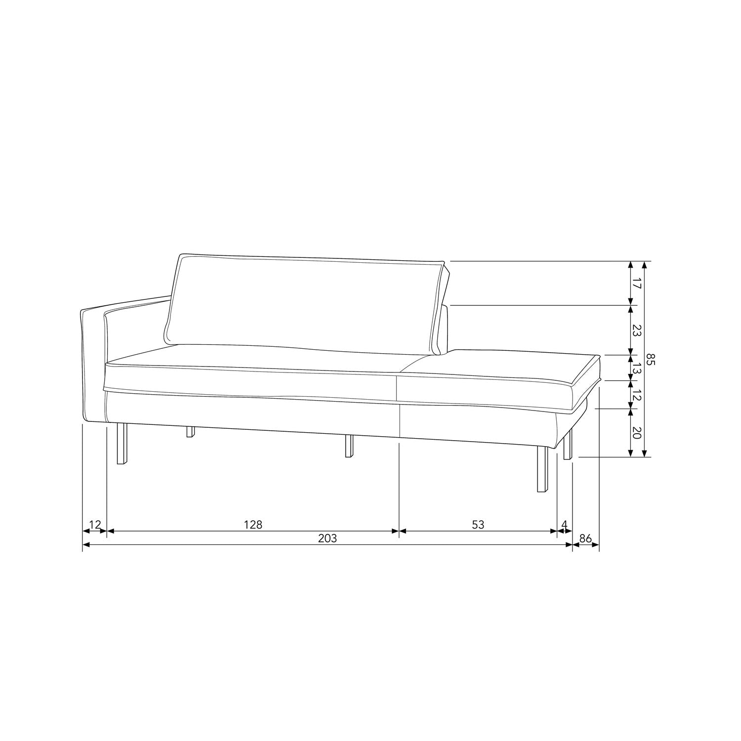 RODEO DAYBED LEFT ARMY