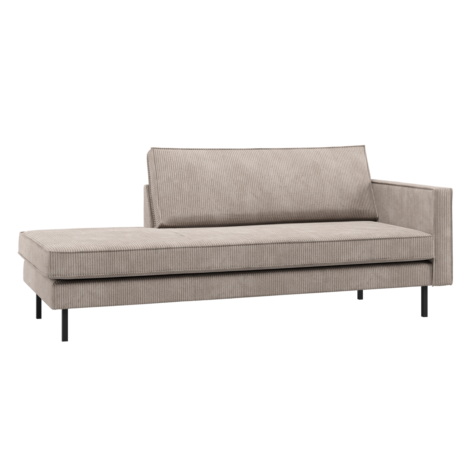 RODEO DAYBED RECHTS GERIPPTER STOFF DUNKLER SAND