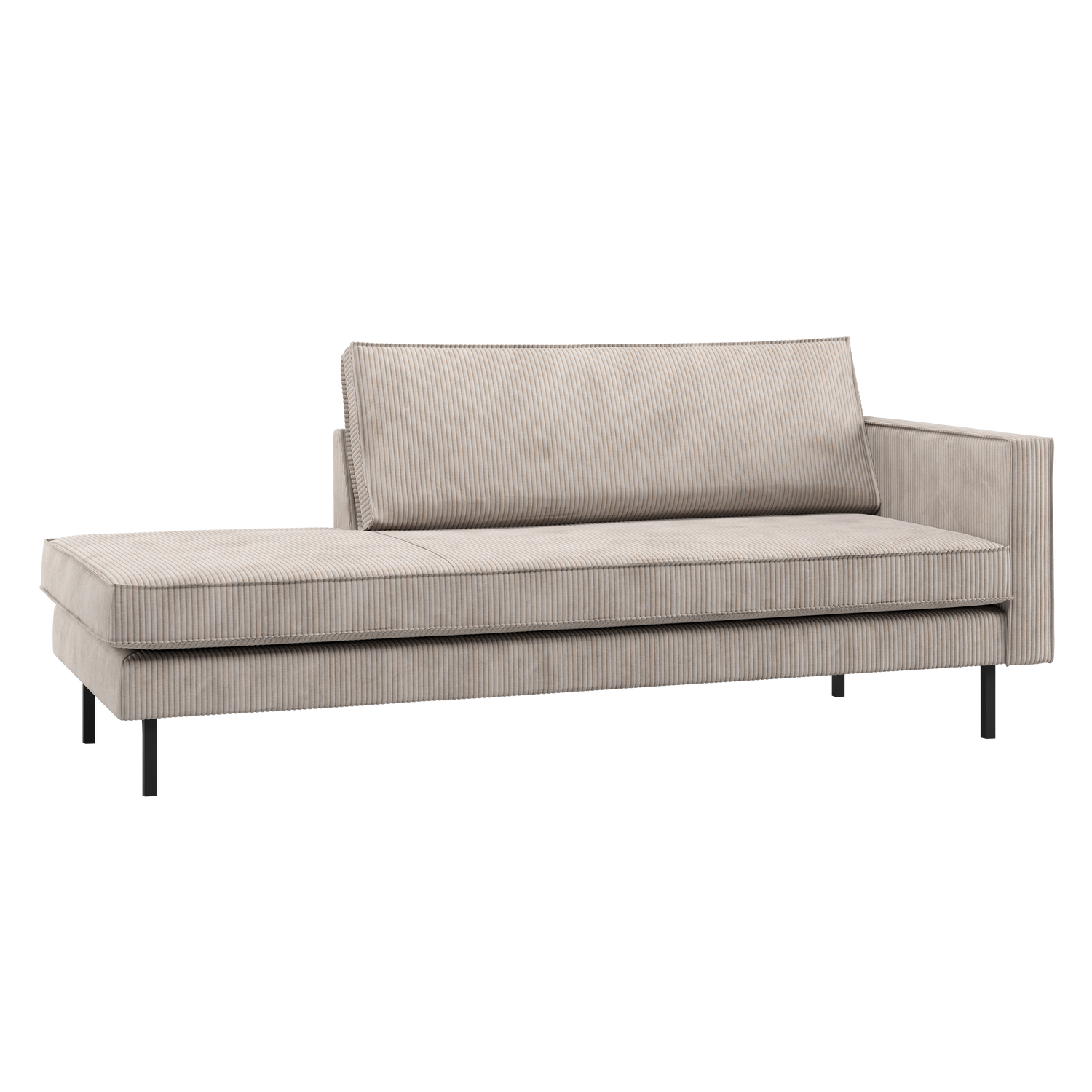 RODEO DAYBED RECHTS GERIPPTER STOFF ECRU