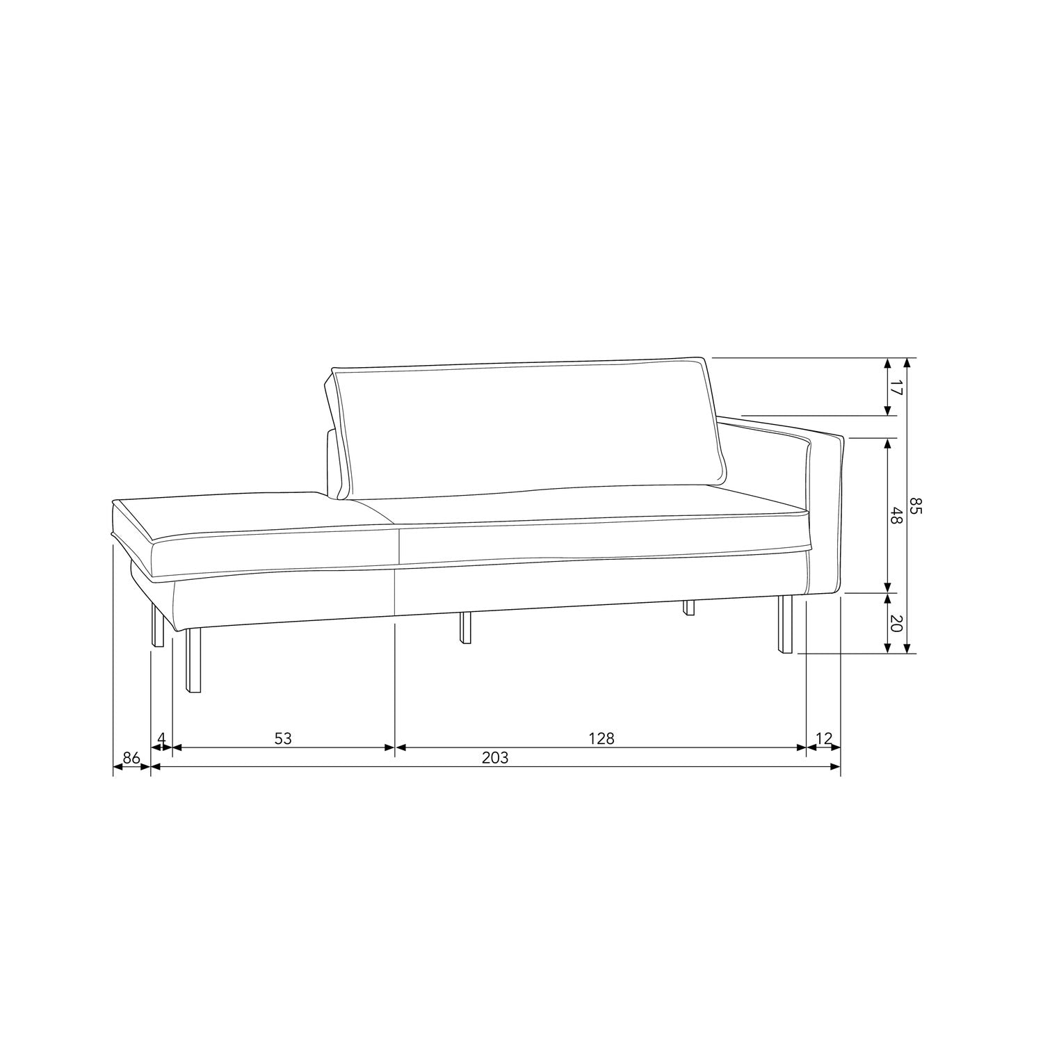 RODEO DAYBED RIGHT VELVET TEAL