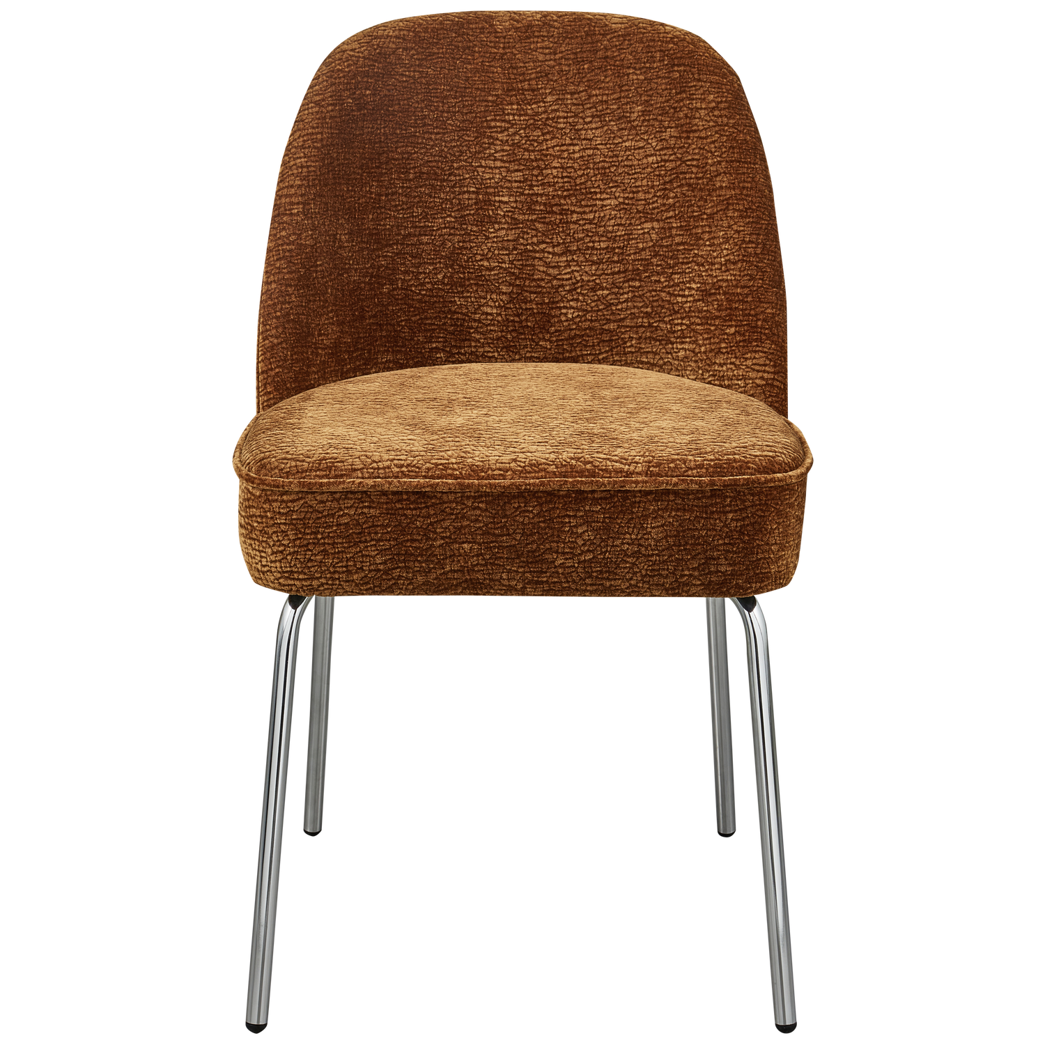VOGUE ESSZIMMERSTUHL 3D CHENILLE MITTELBRAUN CHROME LEG