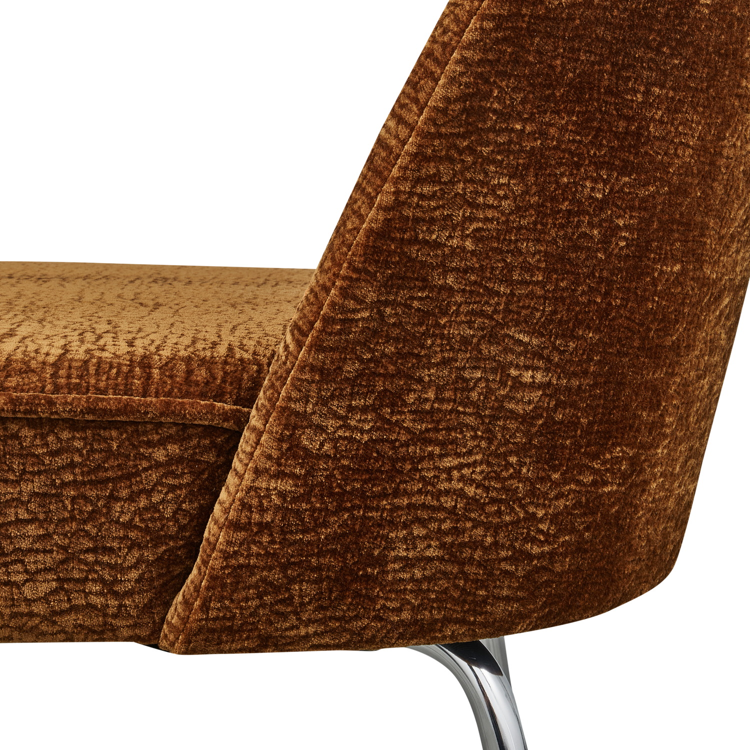 VOGUE ESSZIMMERSTUHL 3D CHENILLE MITTELBRAUN CHROME LEG