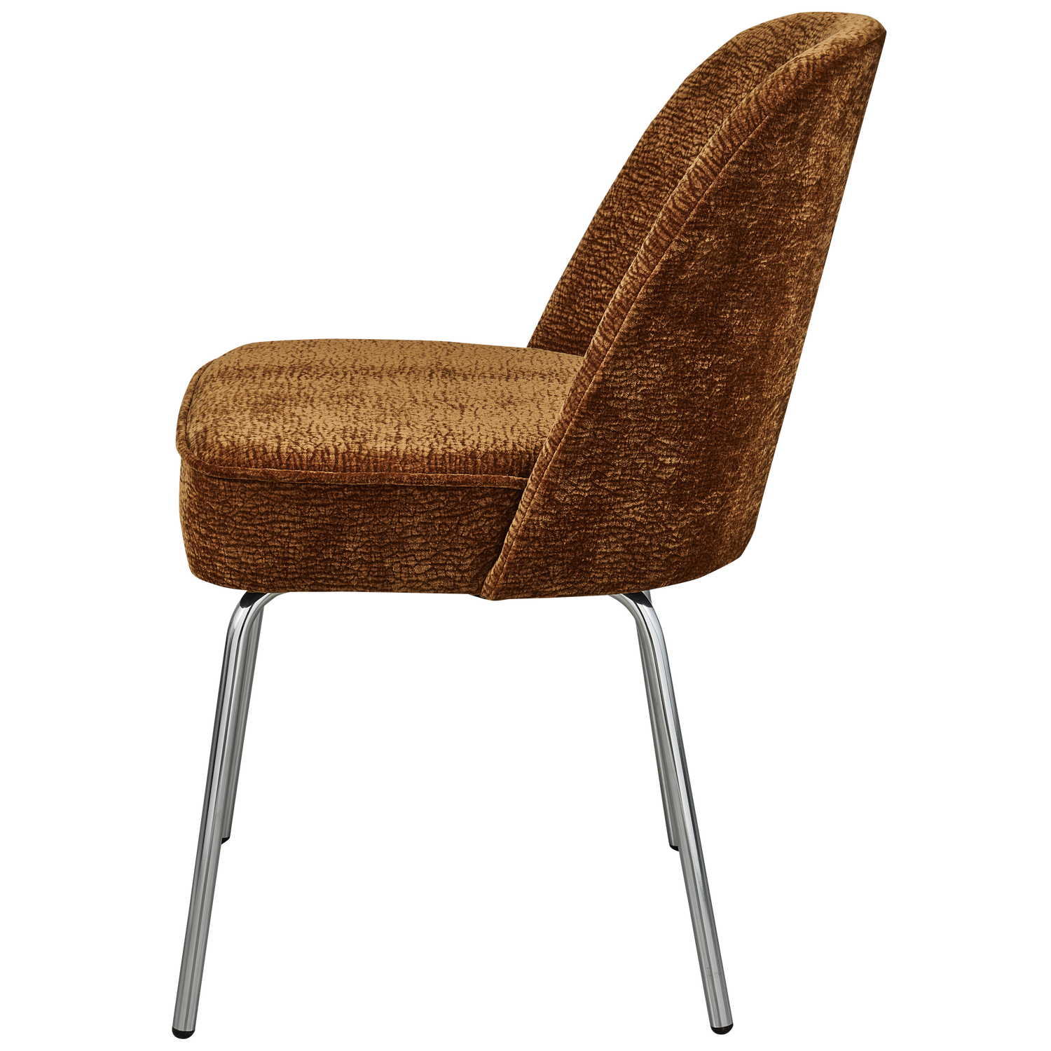 VOGUE ESSZIMMERSTUHL 3D CHENILLE MITTELBRAUN CHROME LEG