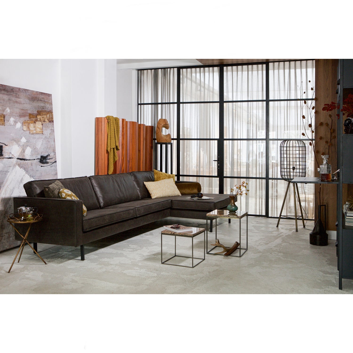 RODEO CHAISE LONGUE RECHTS SCHWARZ