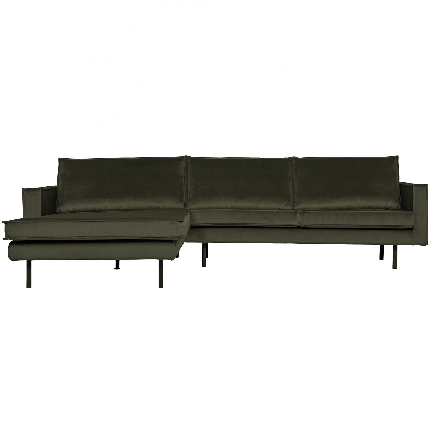 RODEO CHAISE LONGUE LINKEN VELVET DARK GREEN HUNTER