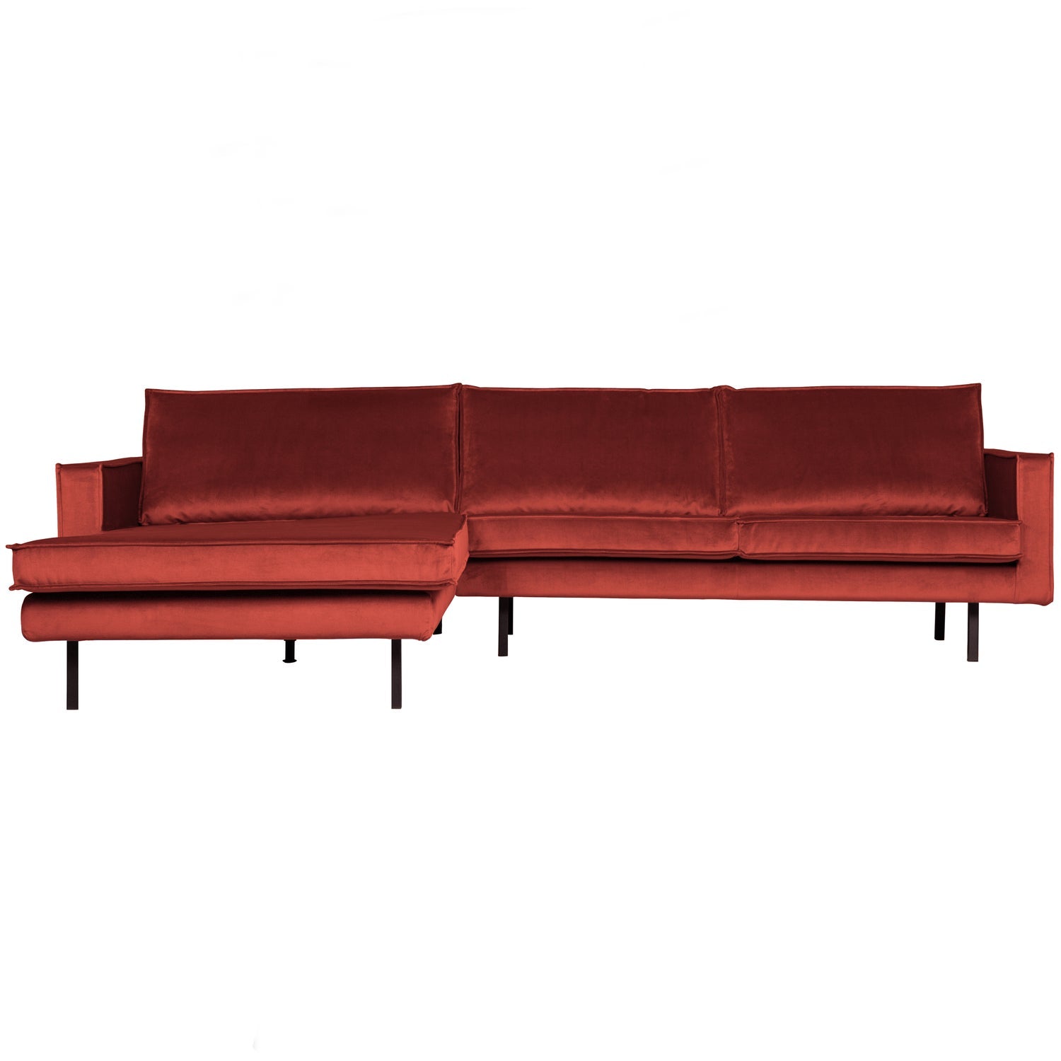 RODEO CHAISE LONGUE LINKEN VELVET KASTANIE