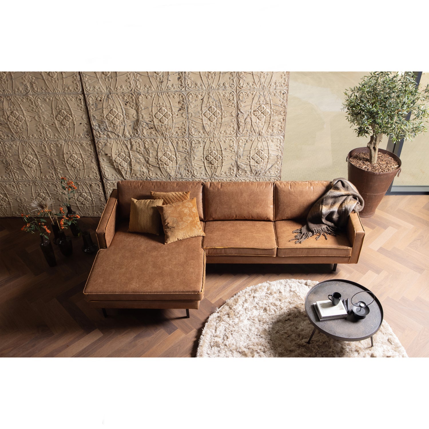 RODEO CHAISE LONGUE LINKEN COGNAC
