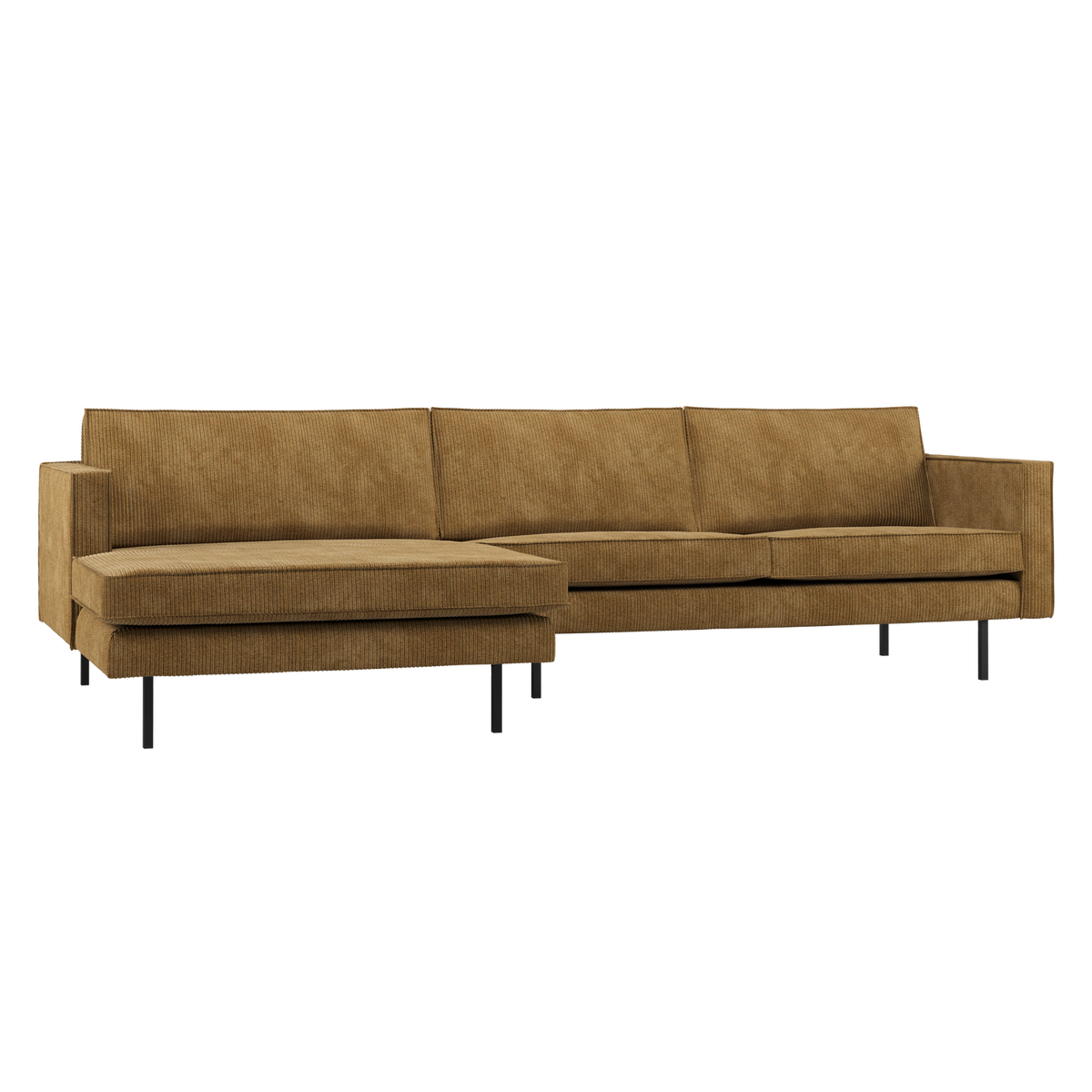 RODEO CHAISE LONGUE SOFA LINKS GERIPPTER STOFF HONINGELB