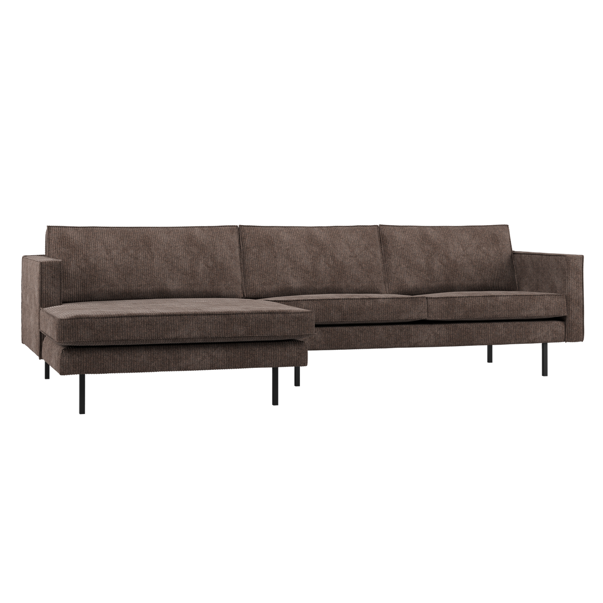 RODEO CHAISE LONGUE SOFA LINKS GERIPPTER STOFF BRAUN