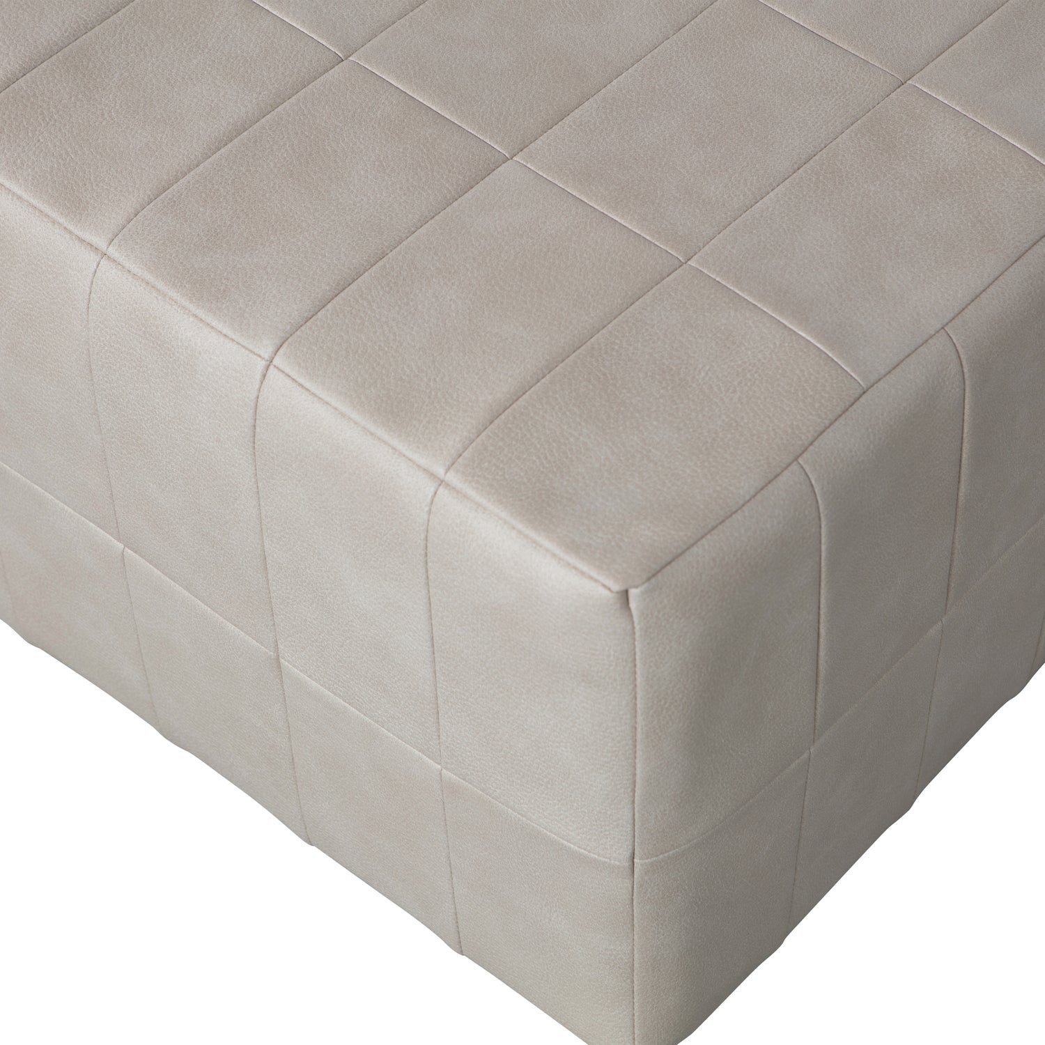 PATCHWORK HOCKER LEDERLOOK NATURAL