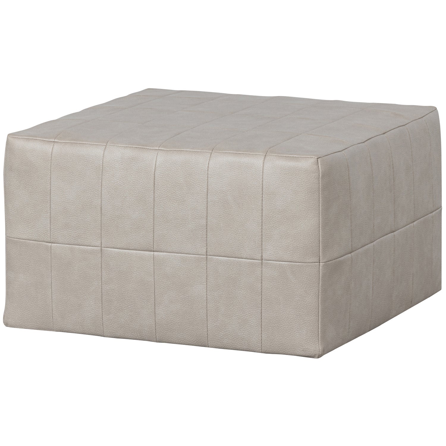 PATCHWORK HOCKER LEDERLOOK NATURAL