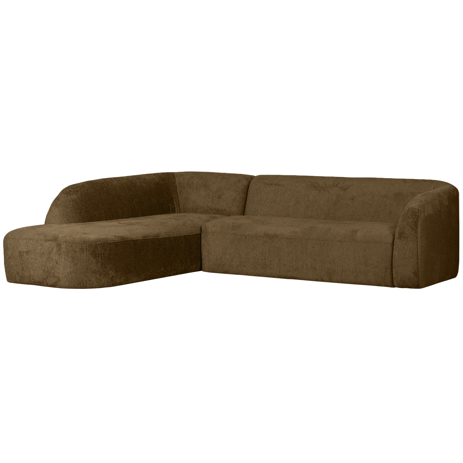 SLOPING ECKSOFA LINKS STRUCTURE VELVET BRASS