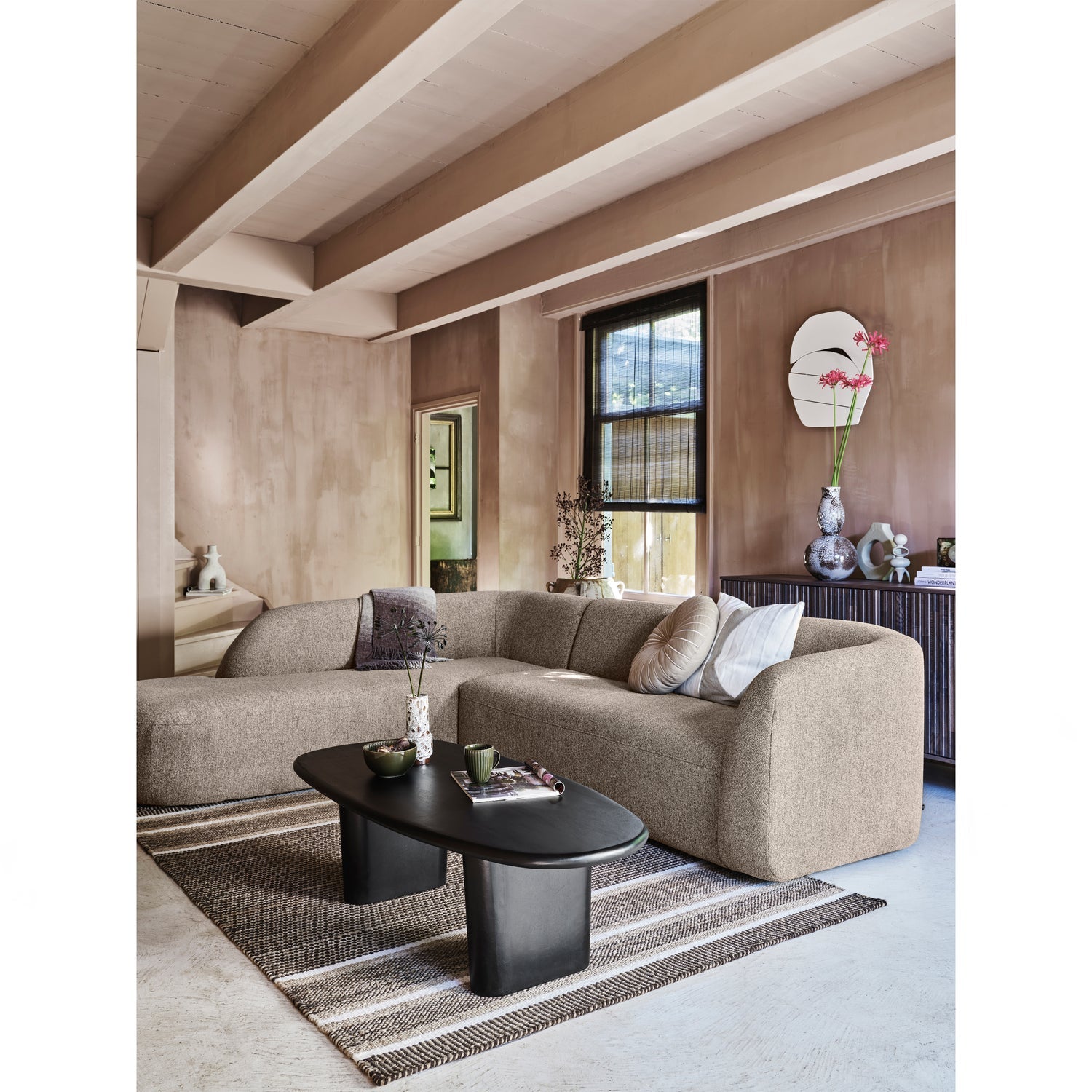 SLOPING ECKSOFA LINKS NATUREL MELANGE