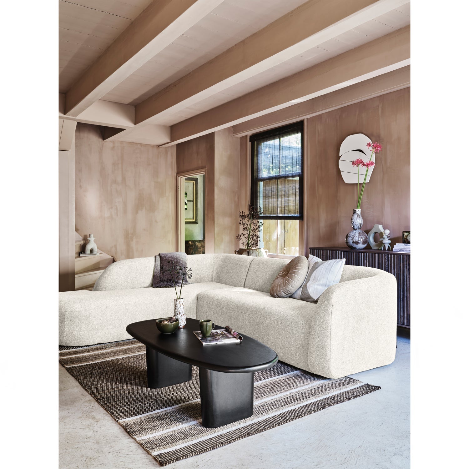 SLOPING ECKSOFA LINKS PEARL MELANGE