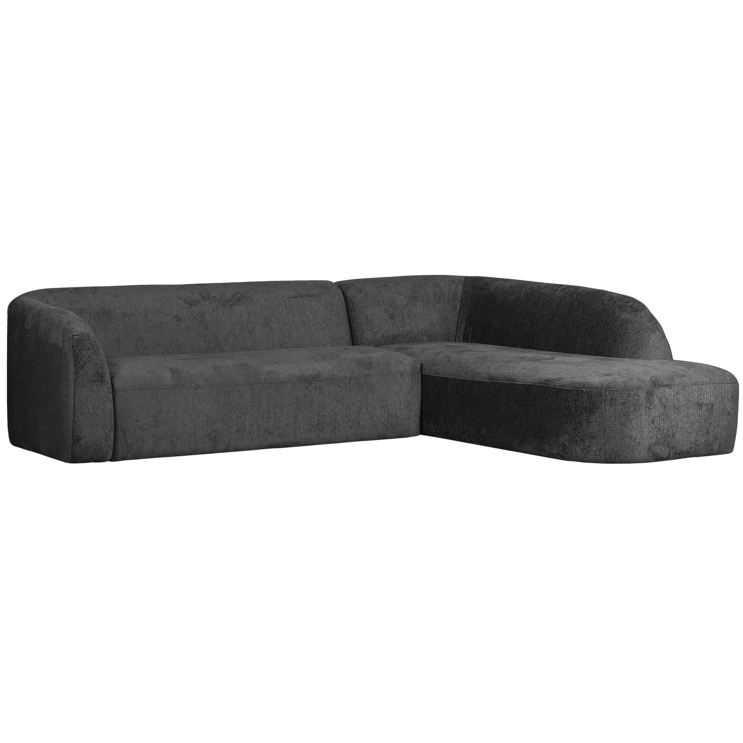 SLOPING ECKSOFA RECHTS STRUCTURE VELVET MOUNTAIN