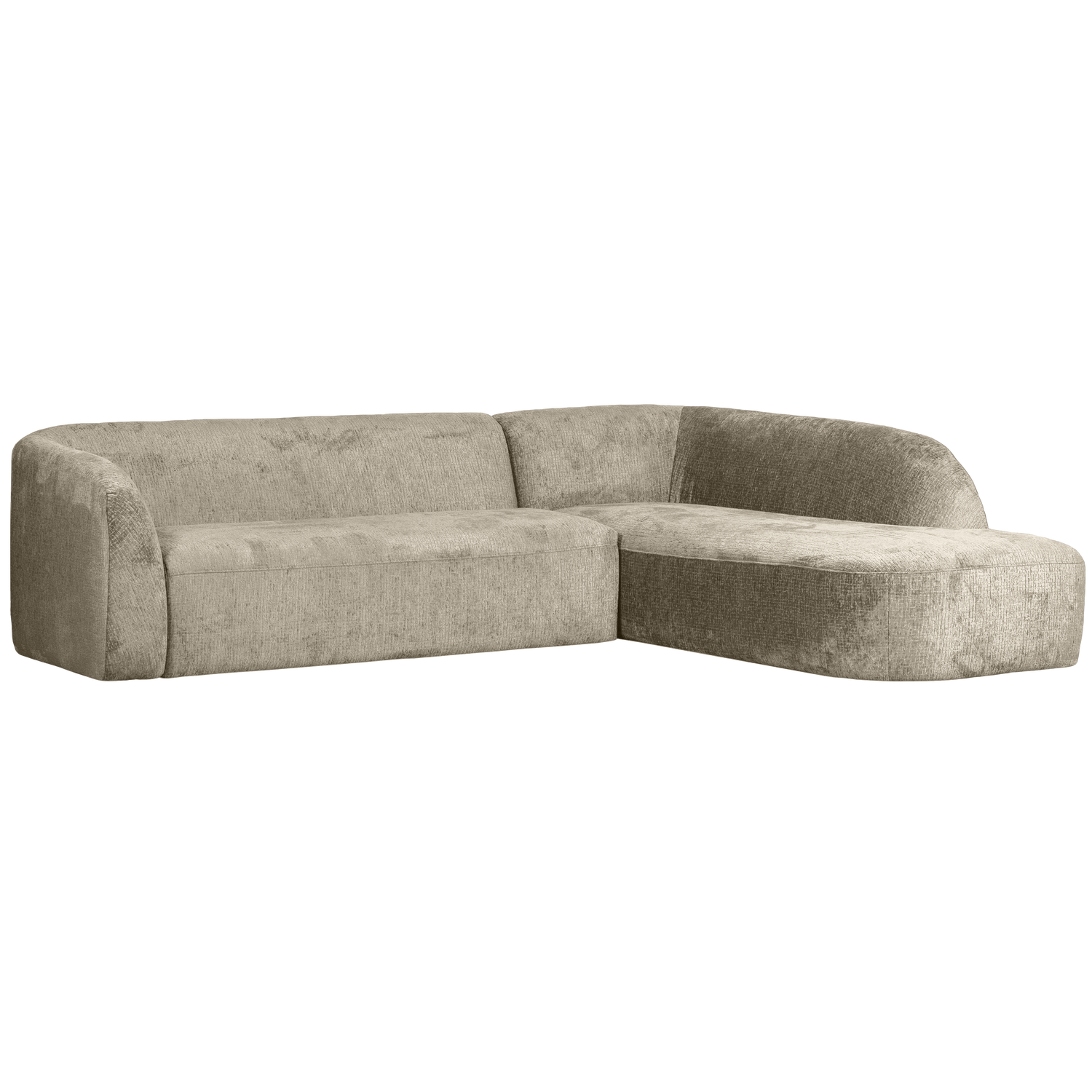SLOPING ECKSOFA RECHTS STRUCTURE VELVET WHEATFIELD