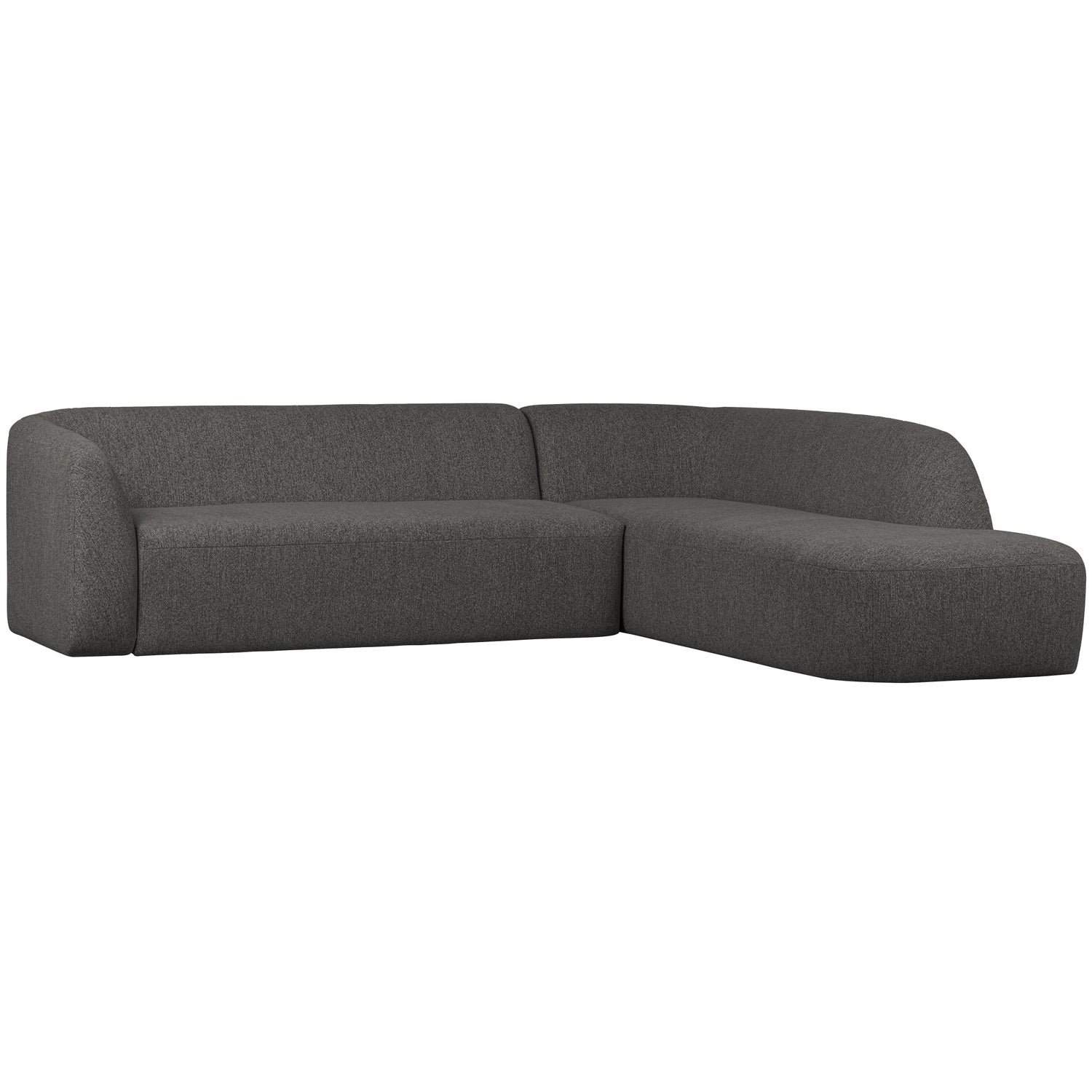 SLOPING ECKSOFA RECHTS GRAU/SCHWARZ MELANGE