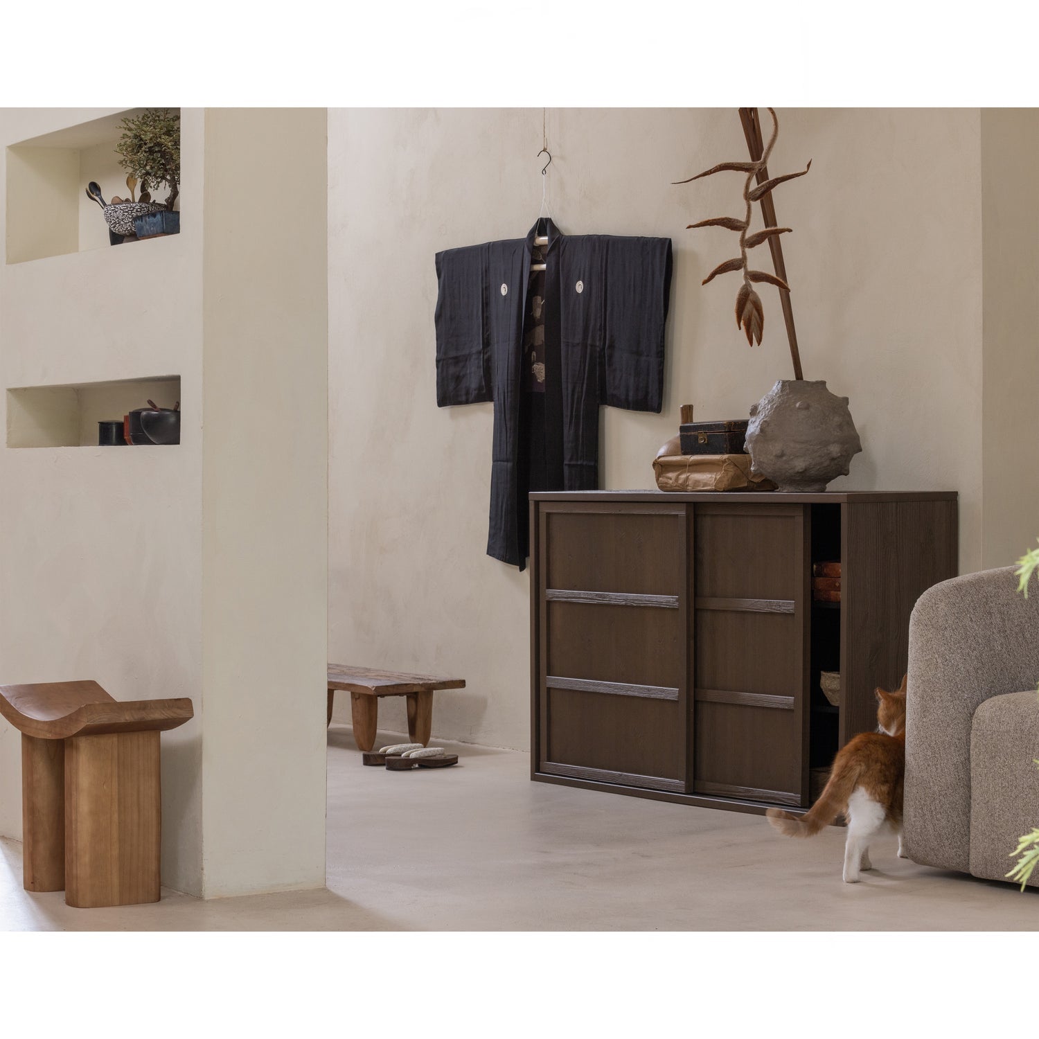 JAPAN HOCKER HOLZ NATUR