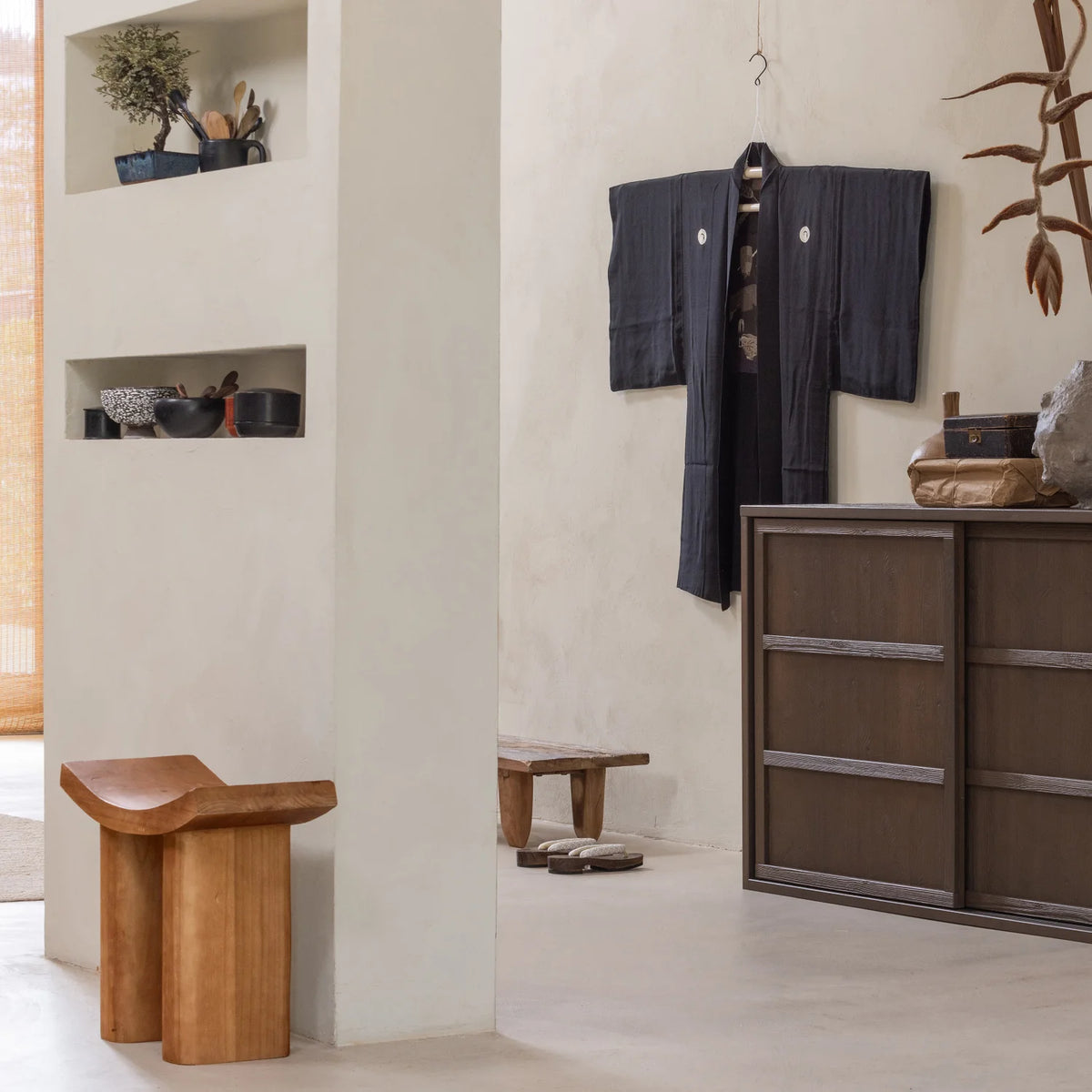JAPAN HOCKER HOLZ NATUR