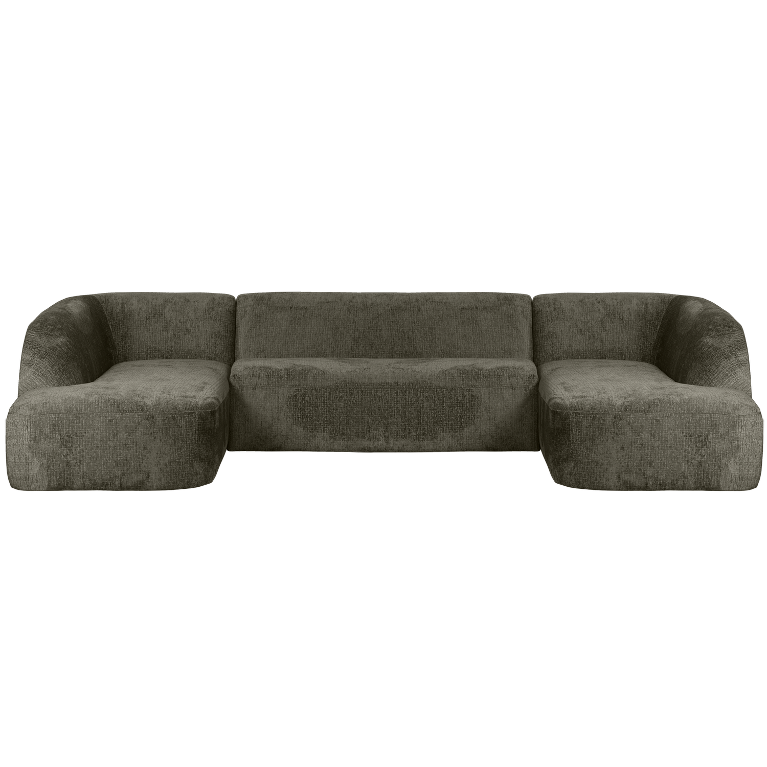 SLOPING U-SHAPE SOFA STRUCTURE VELVET FROST