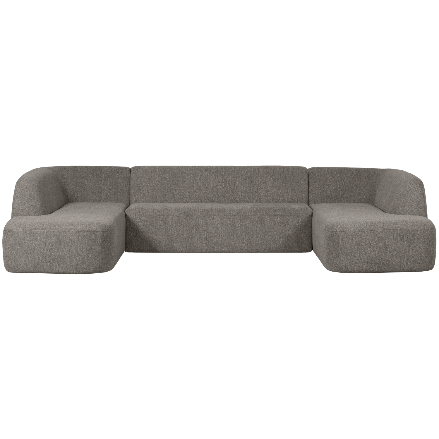 SLOPING U-SHAPE SOFA GRAU MELANGE