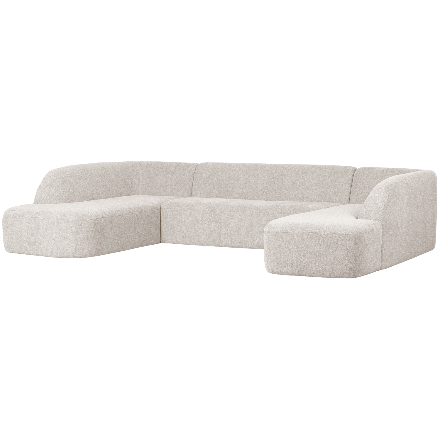 SLOPING U-SHAPE SOFA PEARL MELANGE