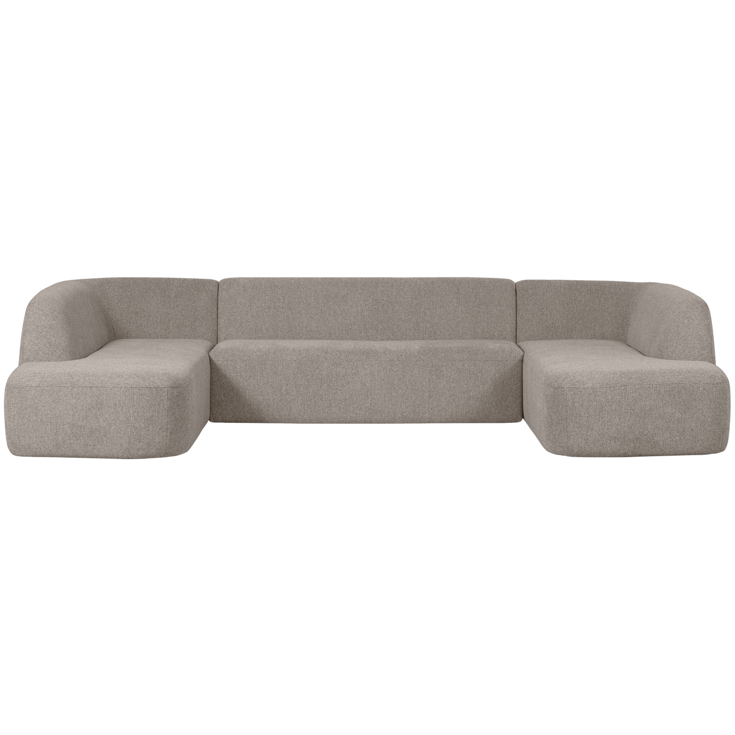 SLOPING U-SHAPE SOFA OFF WHITE MELANGE