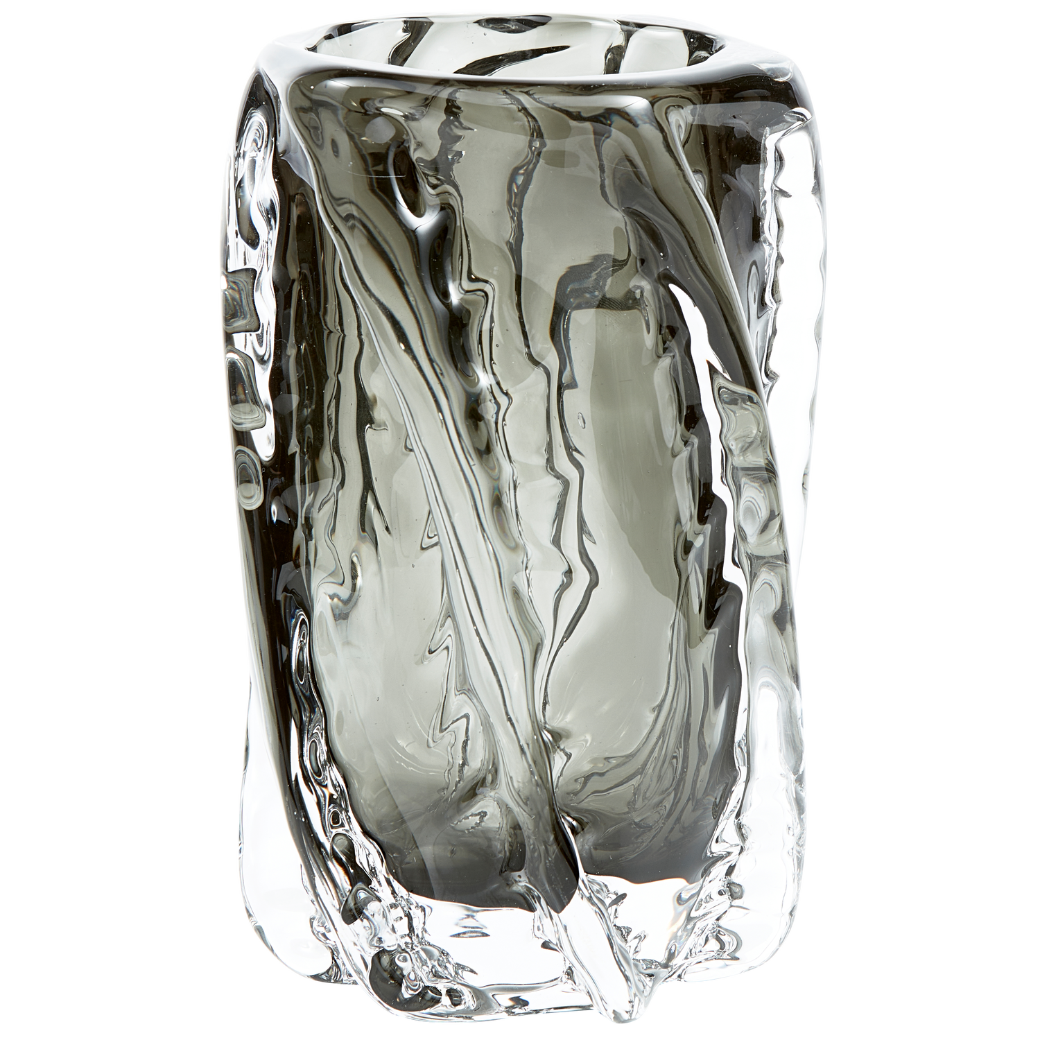 PARAGON HANDGEFORMTE VASE GLAS ANTHRAZIT 21x13CM