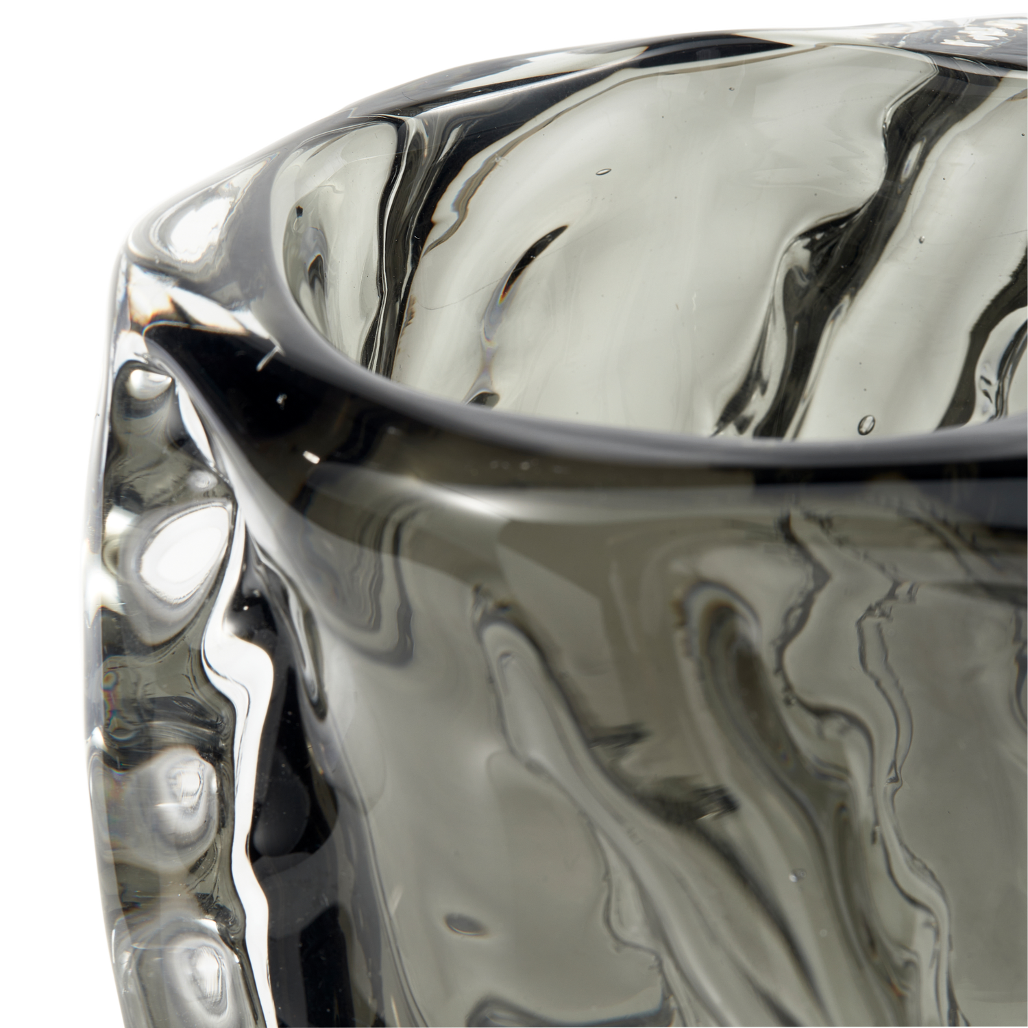 PARAGON HANDGEFORMTE VASE GLAS ANTHRAZIT 21x13CM