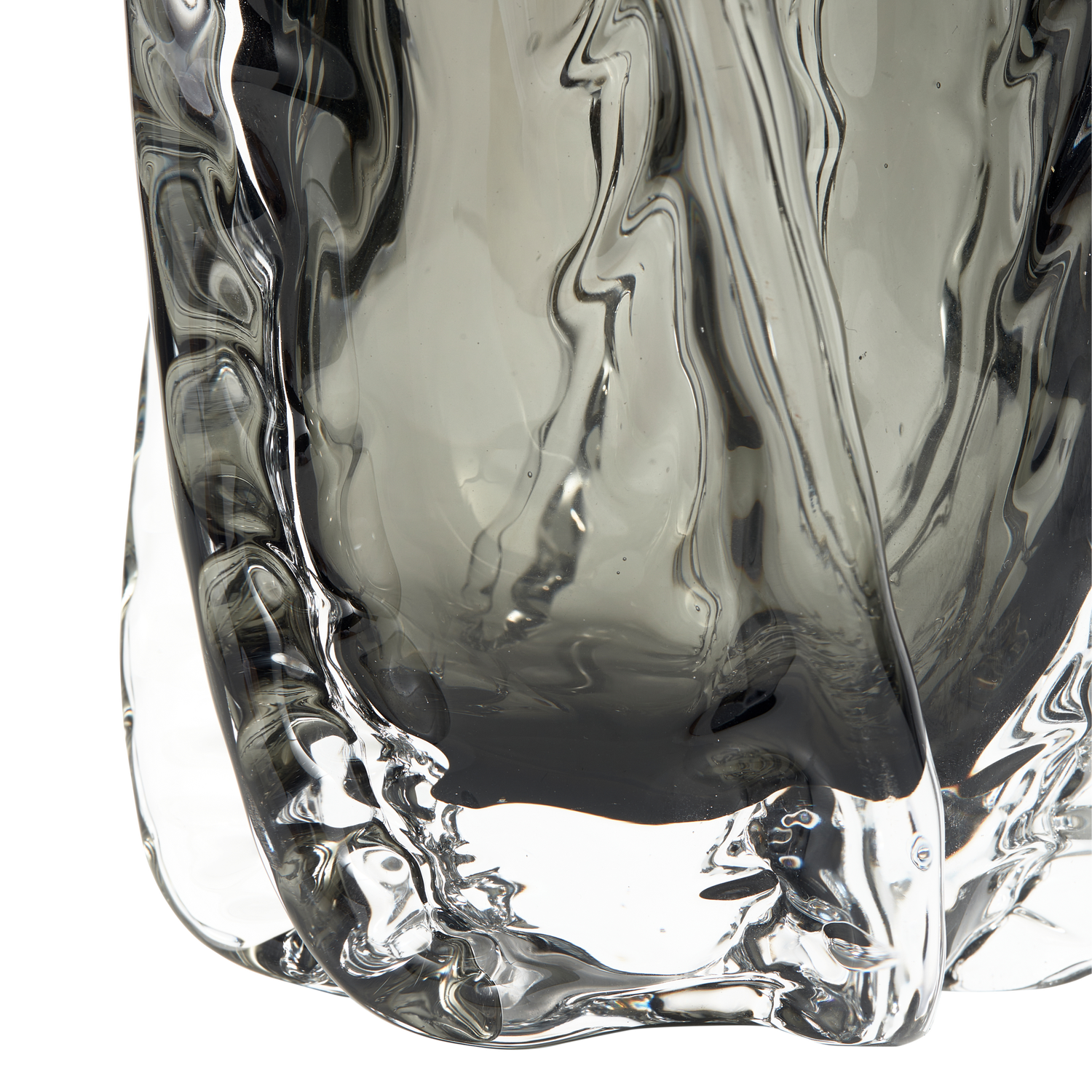 PARAGON HANDGEFORMTE VASE GLAS ANTHRAZIT 21x13CM