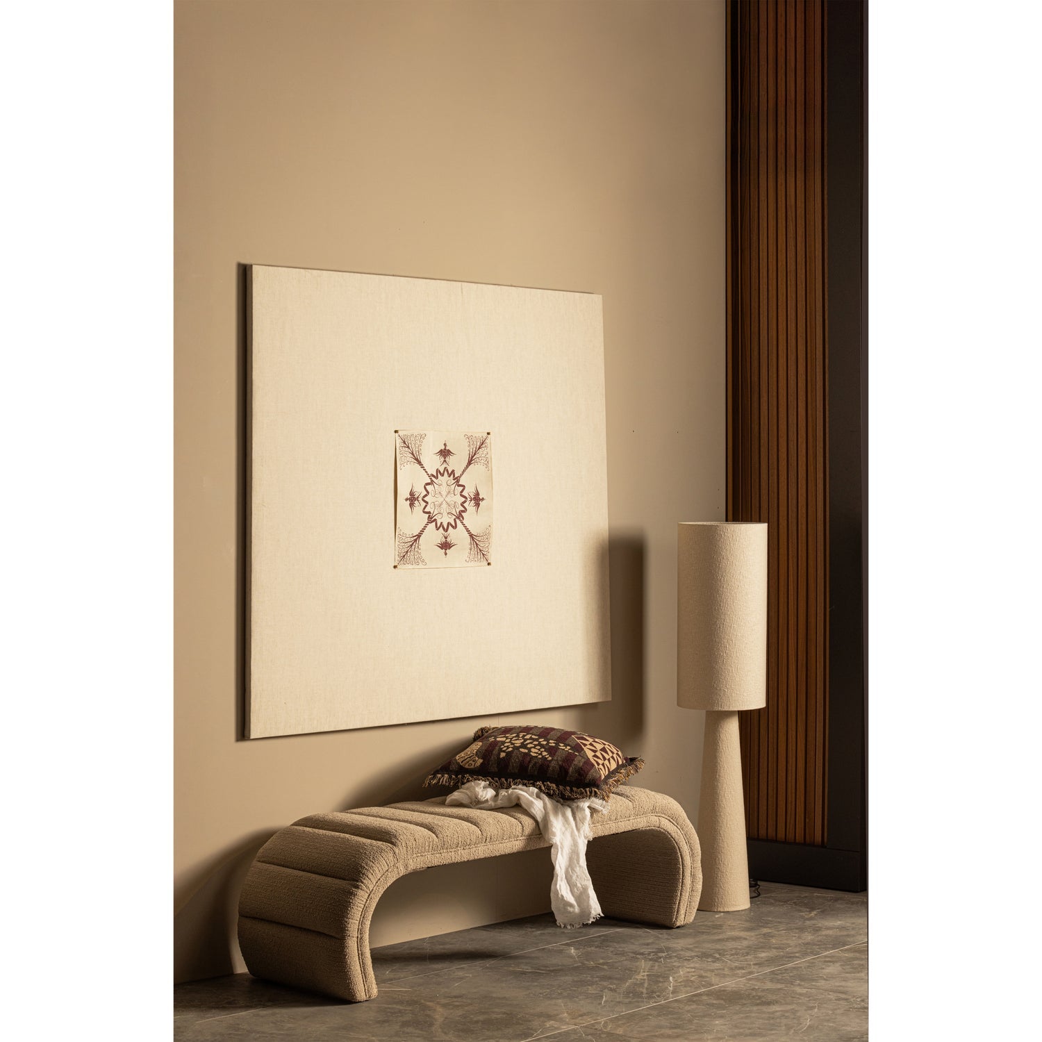 LOFT STEHLAMPE METALL/BOUCLE NATUR 130xO30CM