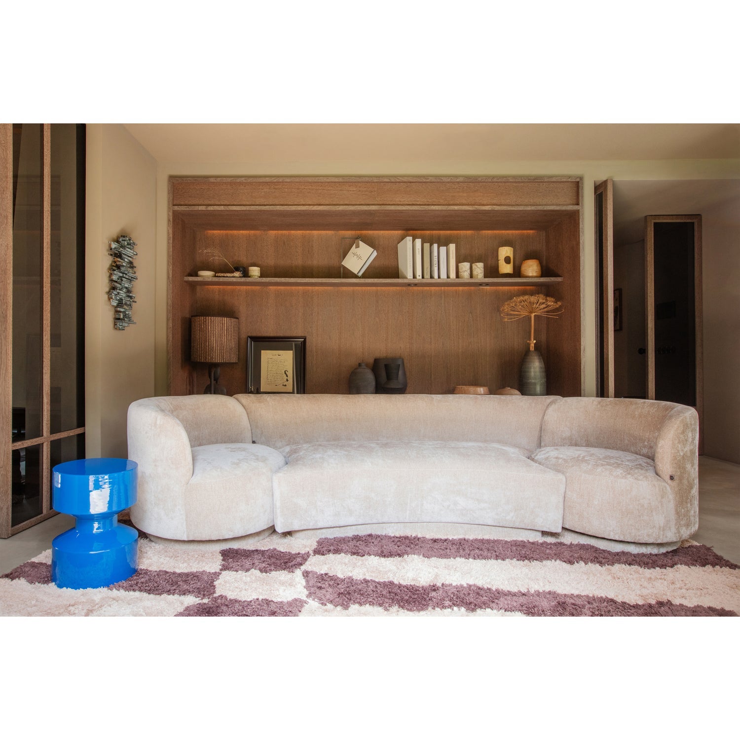 COMBI-POPULAR: BANK + SESSEL + POUF NATUR