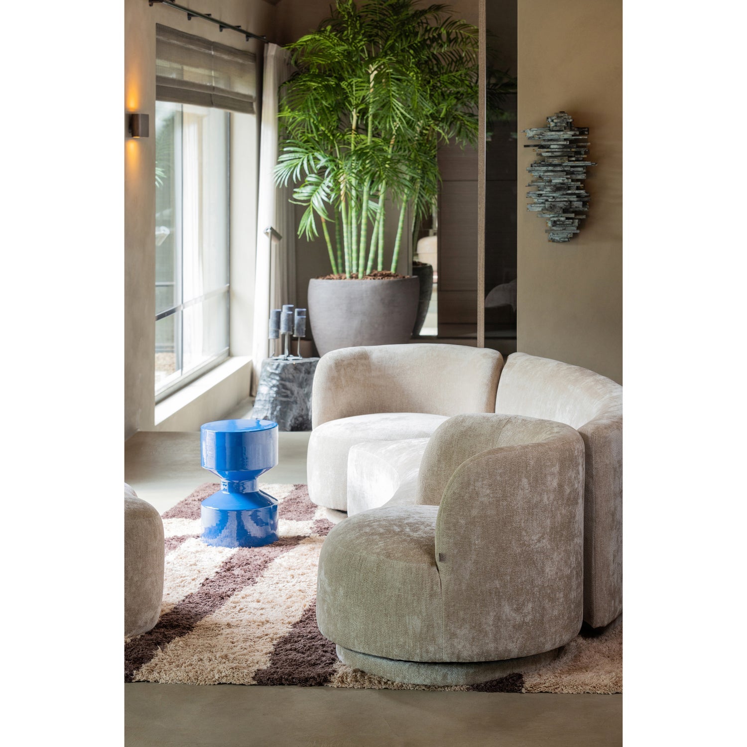 COMBI-POPULAR: BANK + SESSEL + POUF NATUR