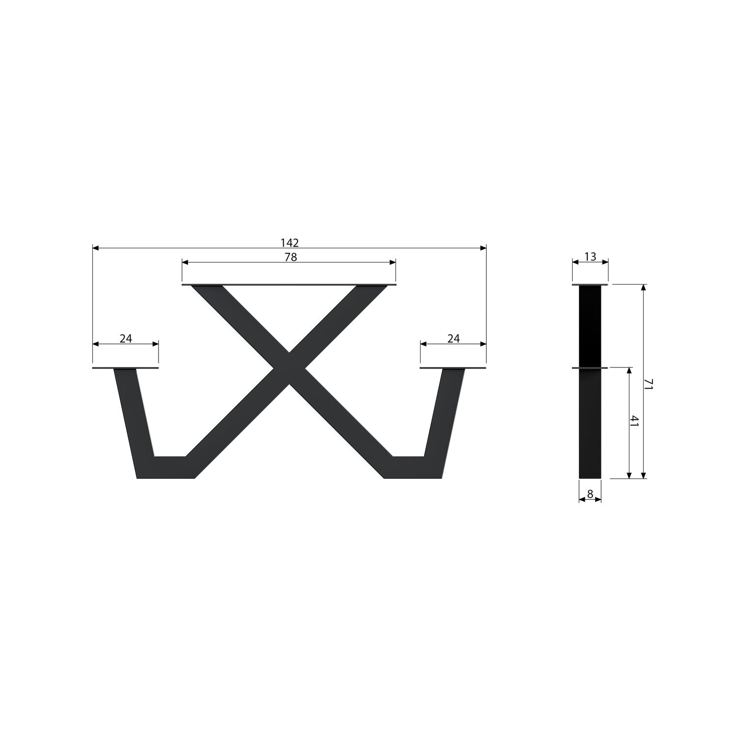 TABLO OUTDOOR X-LEG PICNIC METALL 1 STUCK
