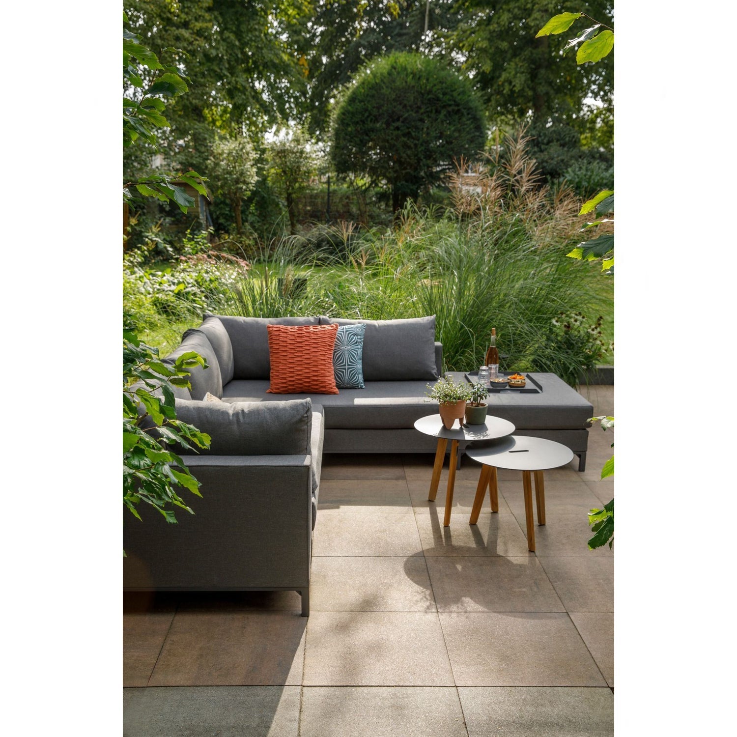 SICILIE LOUNGE SET GARTEN RECHTS STEINGRAU