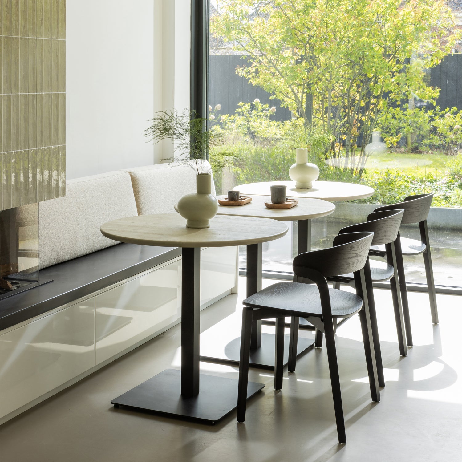 BISTRO FUSS AUS VIERKANTROHR METALL GESTELL SCHWARZ 72x50x50