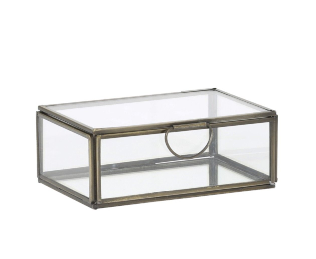 Deko Box / Schatulle ALESSINA Glas und Metall in Antik Bronze 15,5x10,5x6 cm Accessoires Light & Living