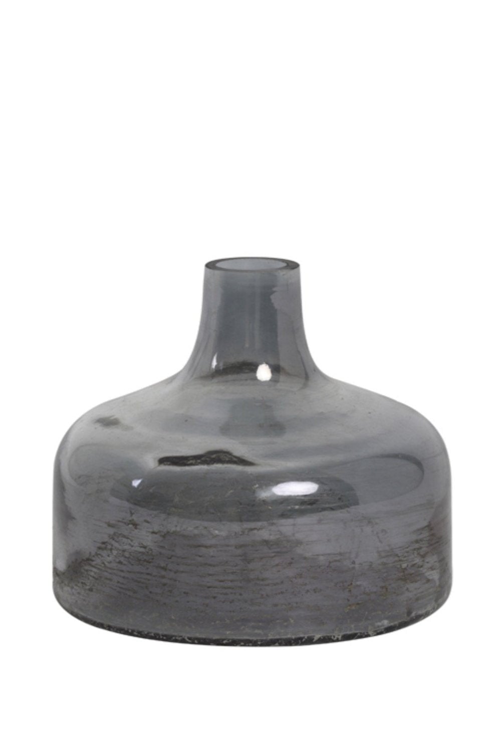 Flache Vase CABIMAS aus Glas Grau Ø17,5x15 cm Vase Light & Living
