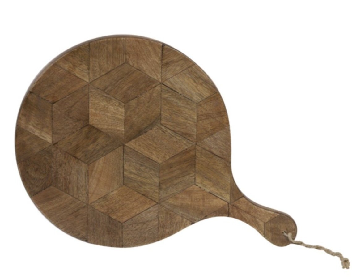 Hackbrett MINTO aus Holz dunkel Braun 30x2x42,5 cm Geschirr Light & Living
