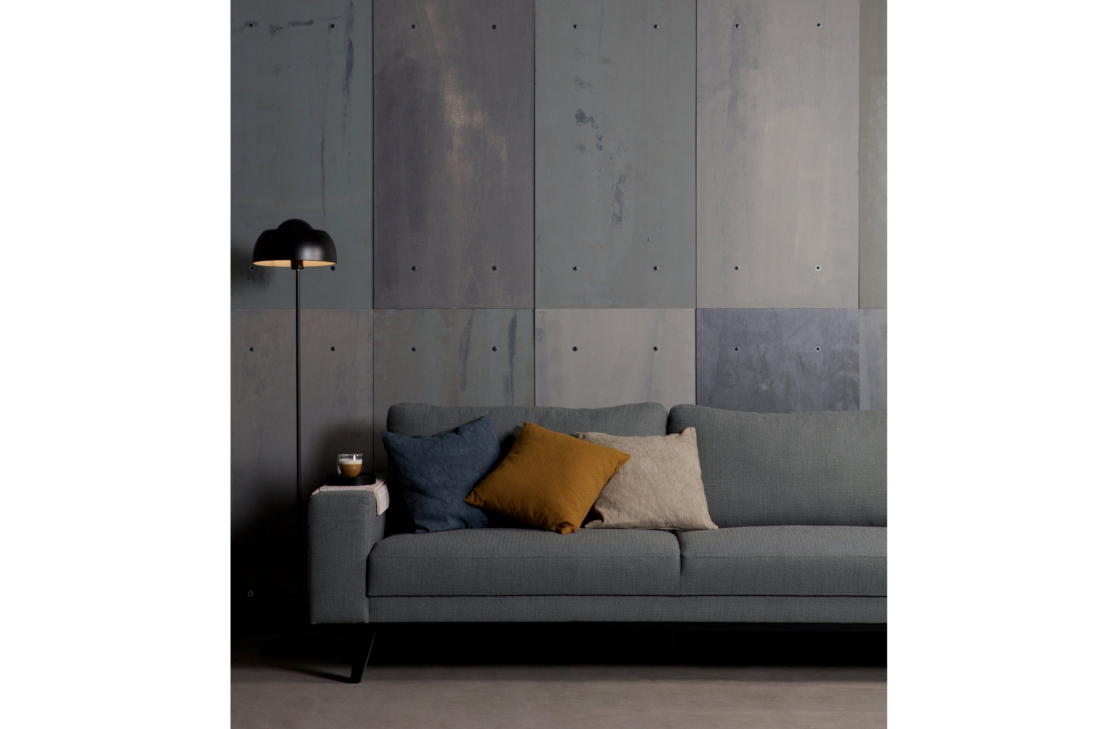 Kissen BELLE aus Baumwolle Grau/Taupe 45x45 cm Kissen WOOOD