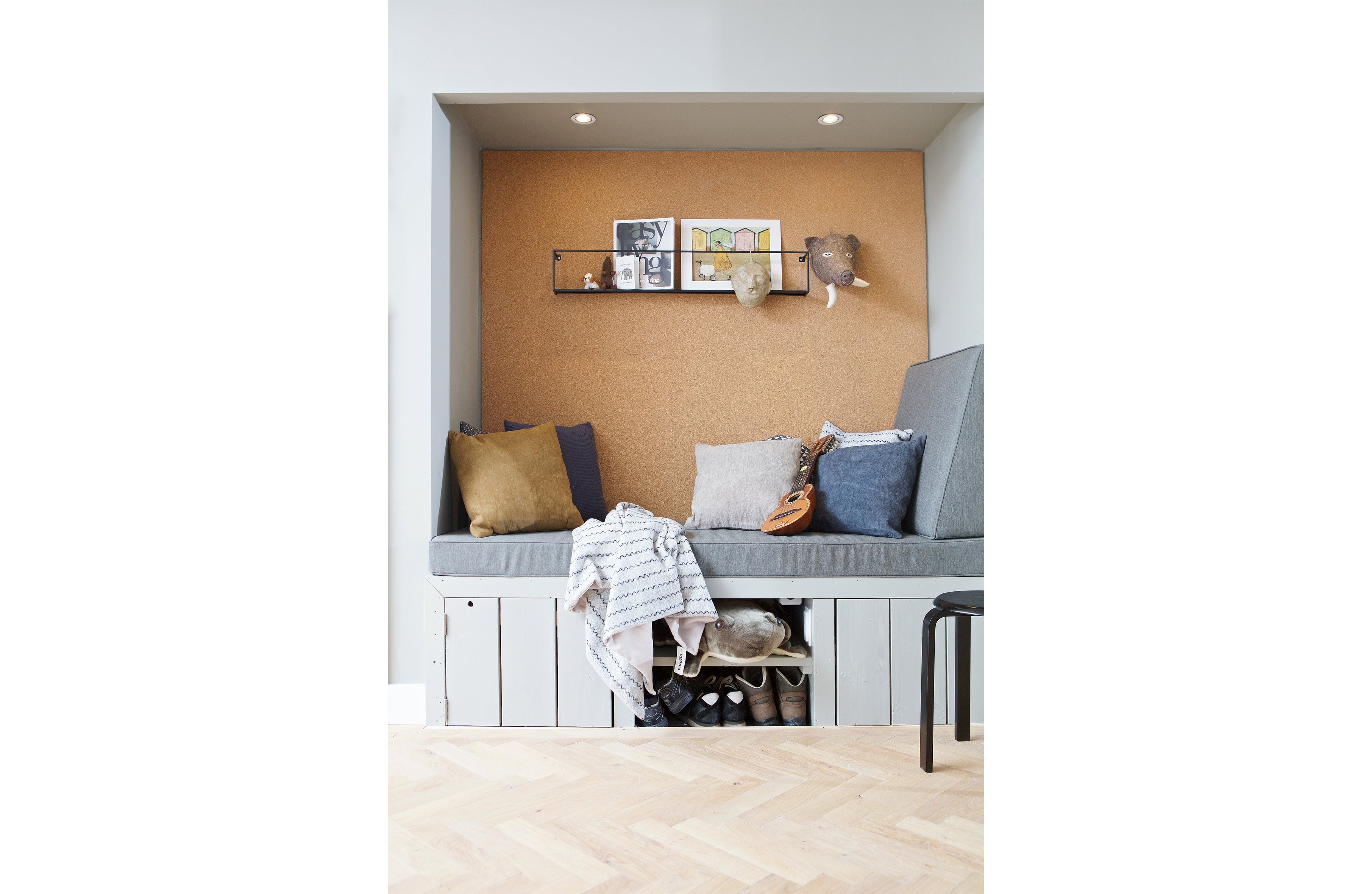 Kissen BELLE aus Baumwolle Grau/Taupe 45x45 cm Kissen WOOOD