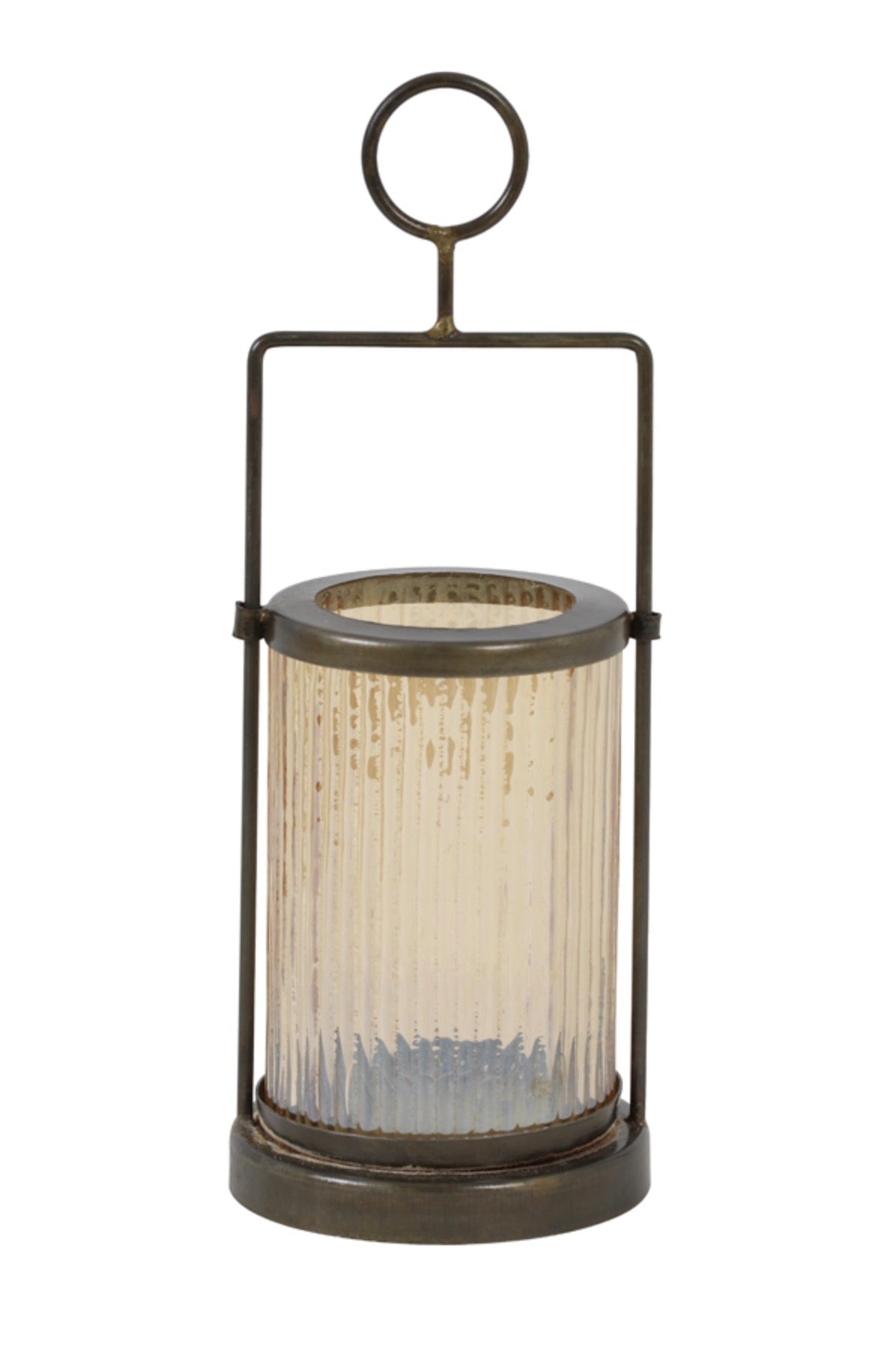 Laterne TAVI aus Glas in Gold mit Antik Bronze Ø8,5x22 cm Accessoires Light & Living