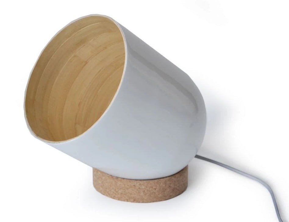 Moderne Bambus Lampe BRIO Fairtrade Beige oder schwarz Lampe EKOBO 20x24cm Beige