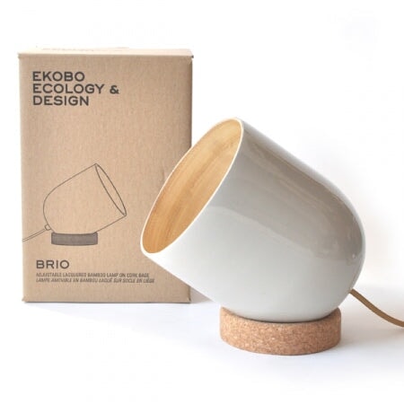 Moderne Bambus Lampe BRIO Fairtrade Beige oder schwarz Lampe EKOBO