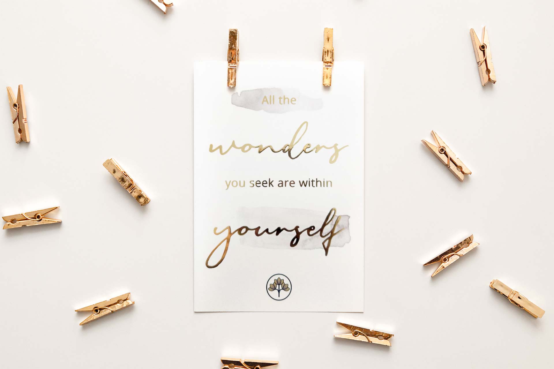Postkarte DIN A6 mit Goldfolie 'All the wonders' Accessoires ALLES GOLD WAS GLÄNZT
