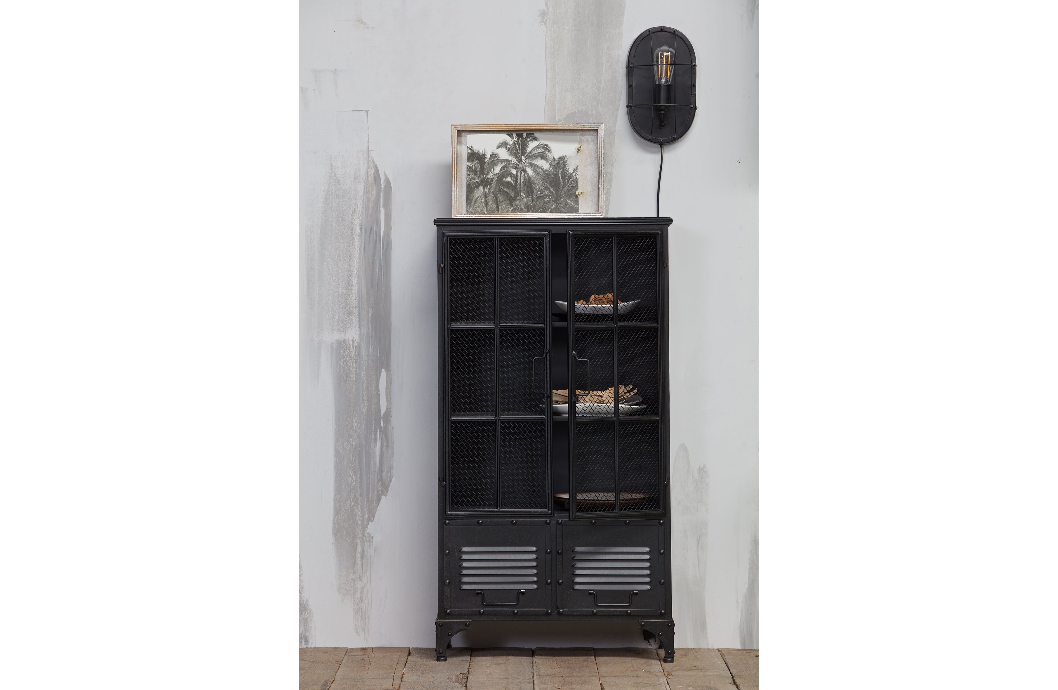 Wand Lampe GABBER aus Metall in Schwarz oder Weiß Lampe WOOOD