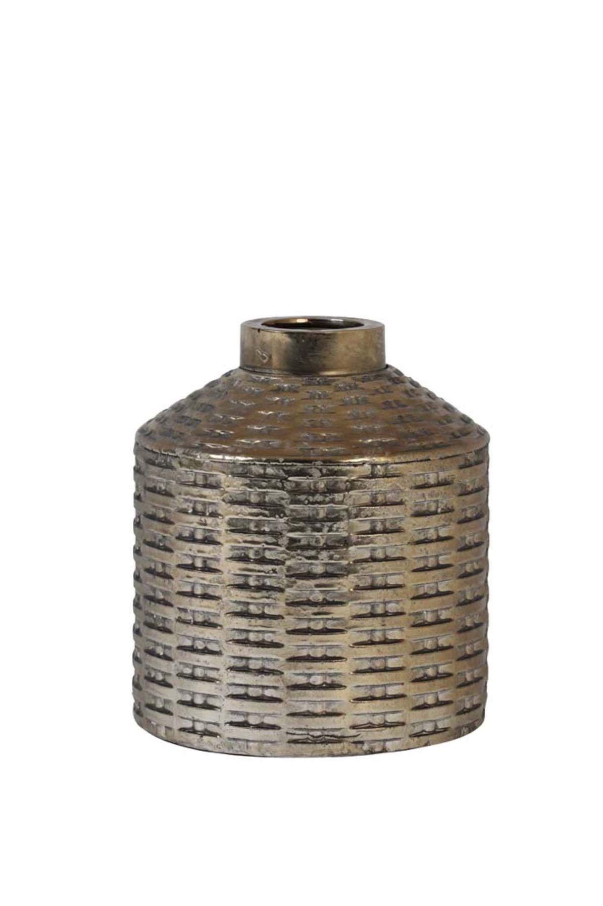 Deko Vase WICK aus Keramik in Bronze/Gold Ø16x18 cm