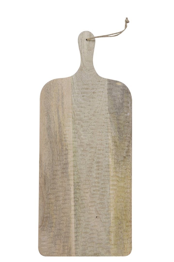 Großes Deko Tablett Hackbrett JARPA aus Holz naturfarben 25x2x60 cm