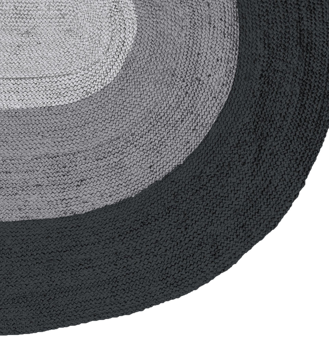 Teppich BORDER 170x300 cm oval aus Jute schwarz/grau – ALLES GOLD WAS GLÄNZT | Kurzflor-Teppiche